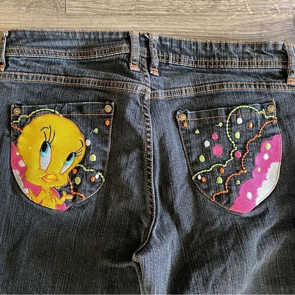 VINTAGE Tweety Bird bootcut jeans size 11 - Picture 1 of 12